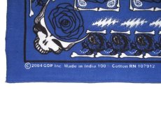 画像2: Grateful Dead Bandana "Rose"　Blue　55cm x 55cm (2)