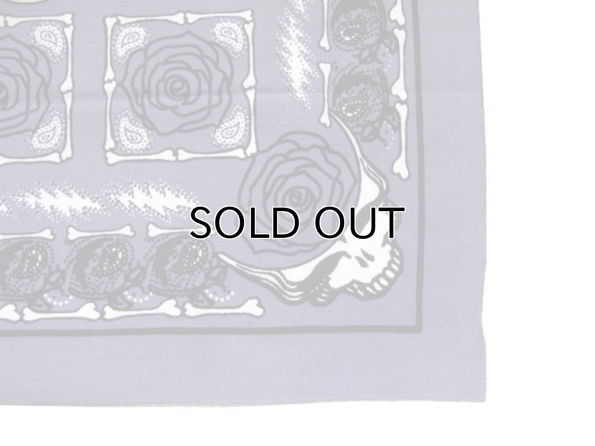 画像4: Grateful Dead Bandana "Rose"　Grey　55cm x 55cm (4)