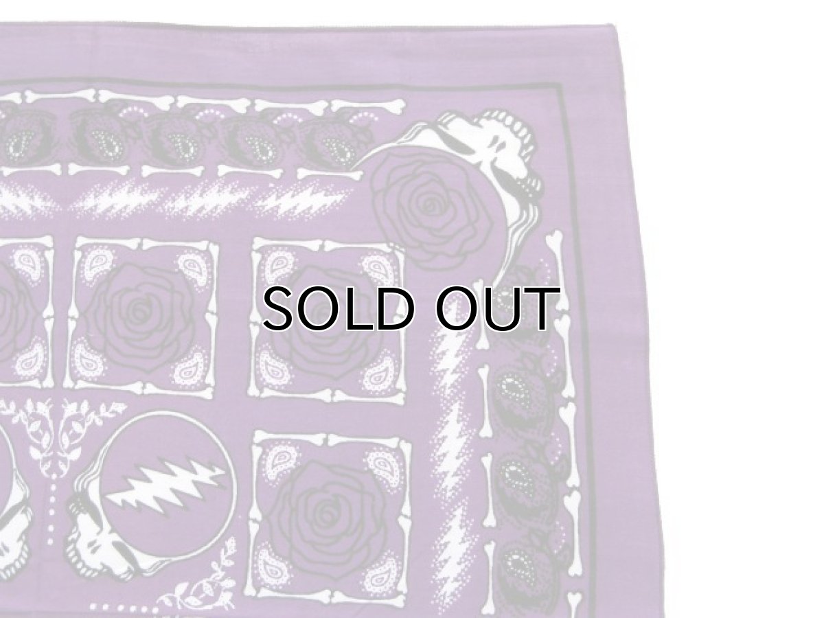画像4: Grateful Dead Bandana "Rose"　Purple　55cm x 55cm (4)