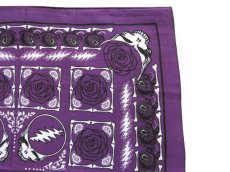 画像4: Grateful Dead Bandana "Rose"　Purple　55cm x 55cm (4)