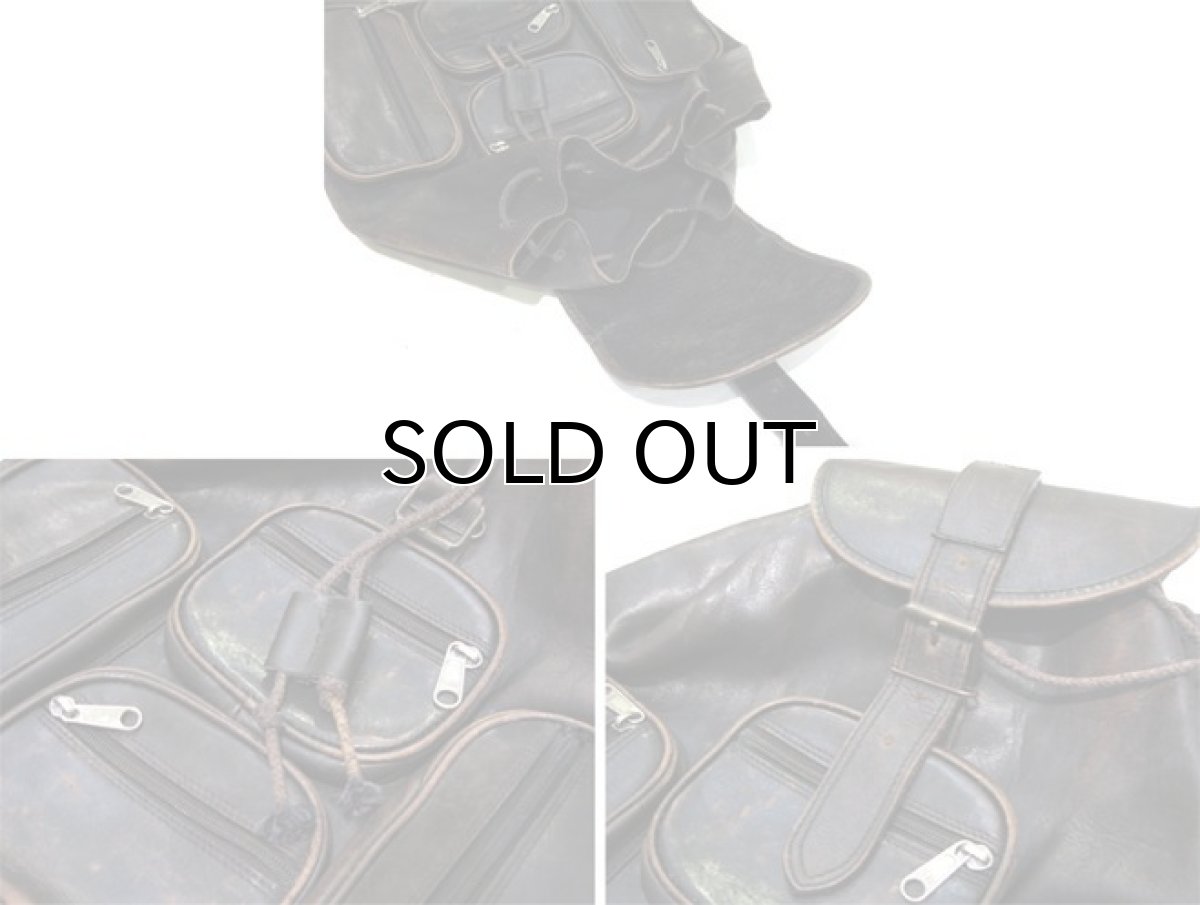 画像3: ~1980's "Wolf Leather" Leather Design Back Pack　Dark Brown (3)