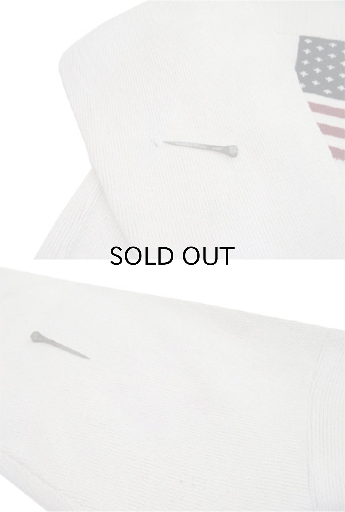 画像4: "FOCUS AMERICA" U.S. Flag Cotton Knit　White　size L (表記 L) (4)