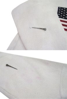 画像4: "FOCUS AMERICA" U.S. Flag Cotton Knit　White　size L (表記 L) (4)