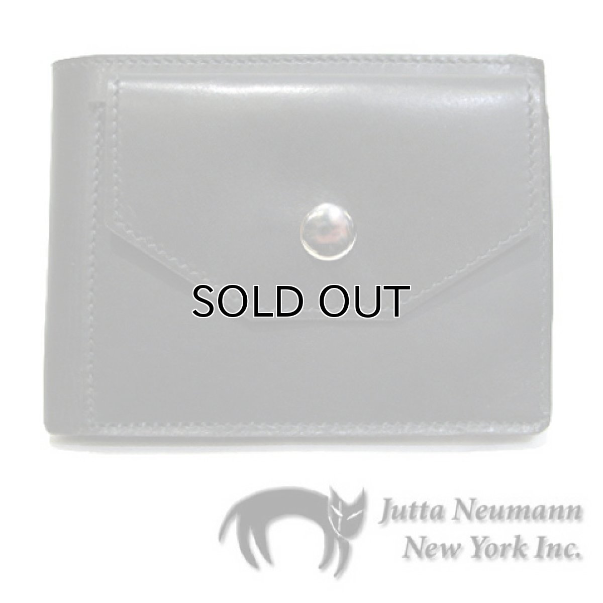 画像1: "JUTTA NEUMANN" Leather Wallet with Change Purse  color : Black / Emerald 二つ折り財布 (1)