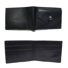 画像3: "JUTTA NEUMANN" Leather Wallet with Change Purse  color : Black / Emerald 二つ折り財布 (3)