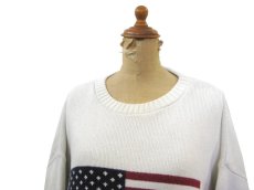 画像5: "FOCUS AMERICA" U.S. Flag Cotton Knit　White　size L (表記 L) (5)