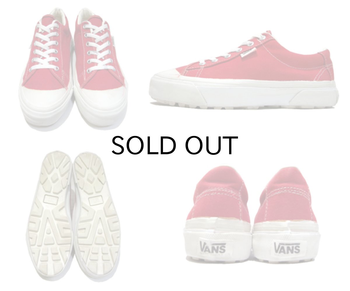 画像2: 1990's VANS "Harf Moon" Canvas Sneaker -made in USA- Red / White size w 9 (26 cm) (2)