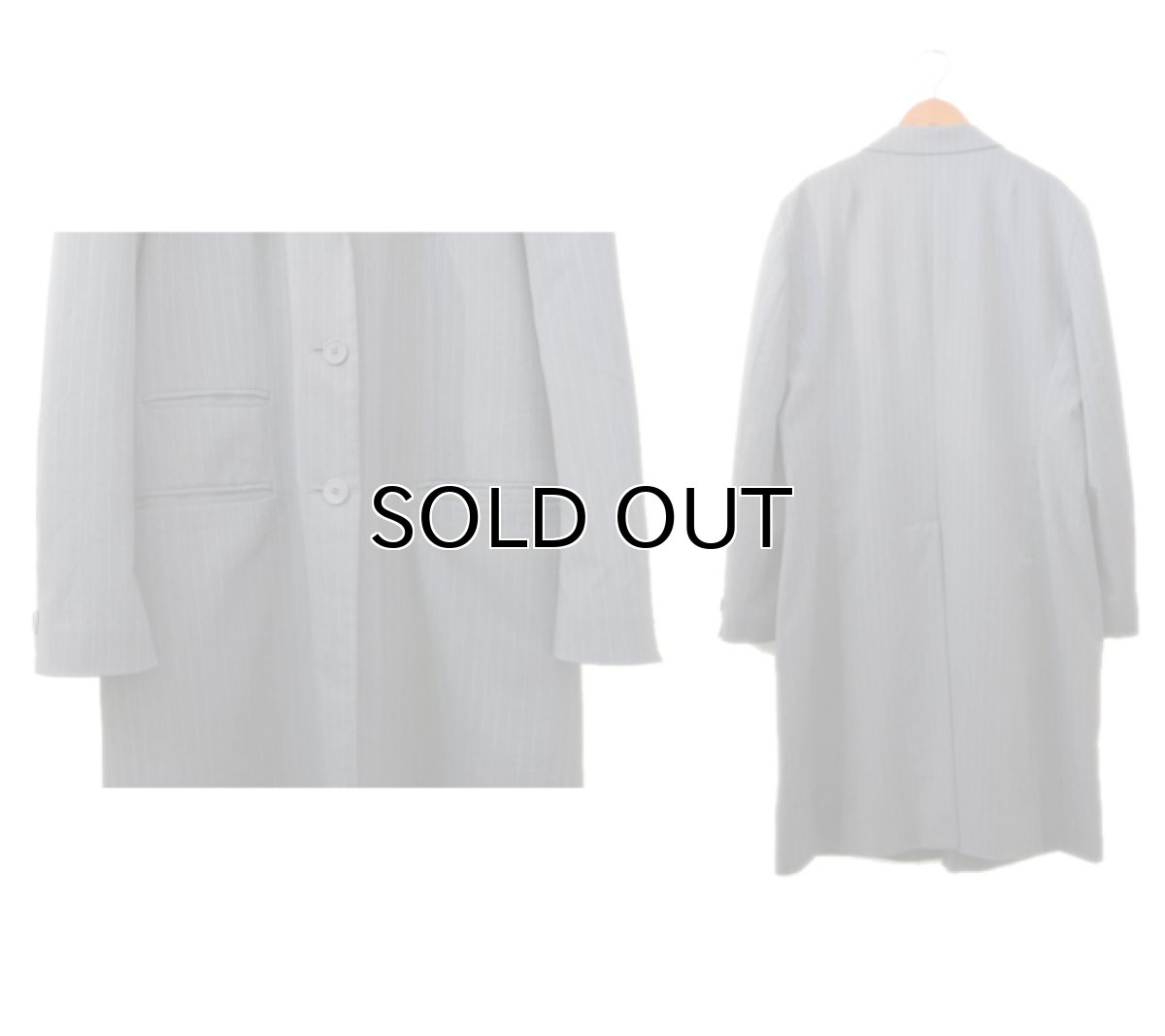 画像3: DKNY -Danna Karan New York- Harf Length Coat　Grey Stripe　size M (表記 12) (3)