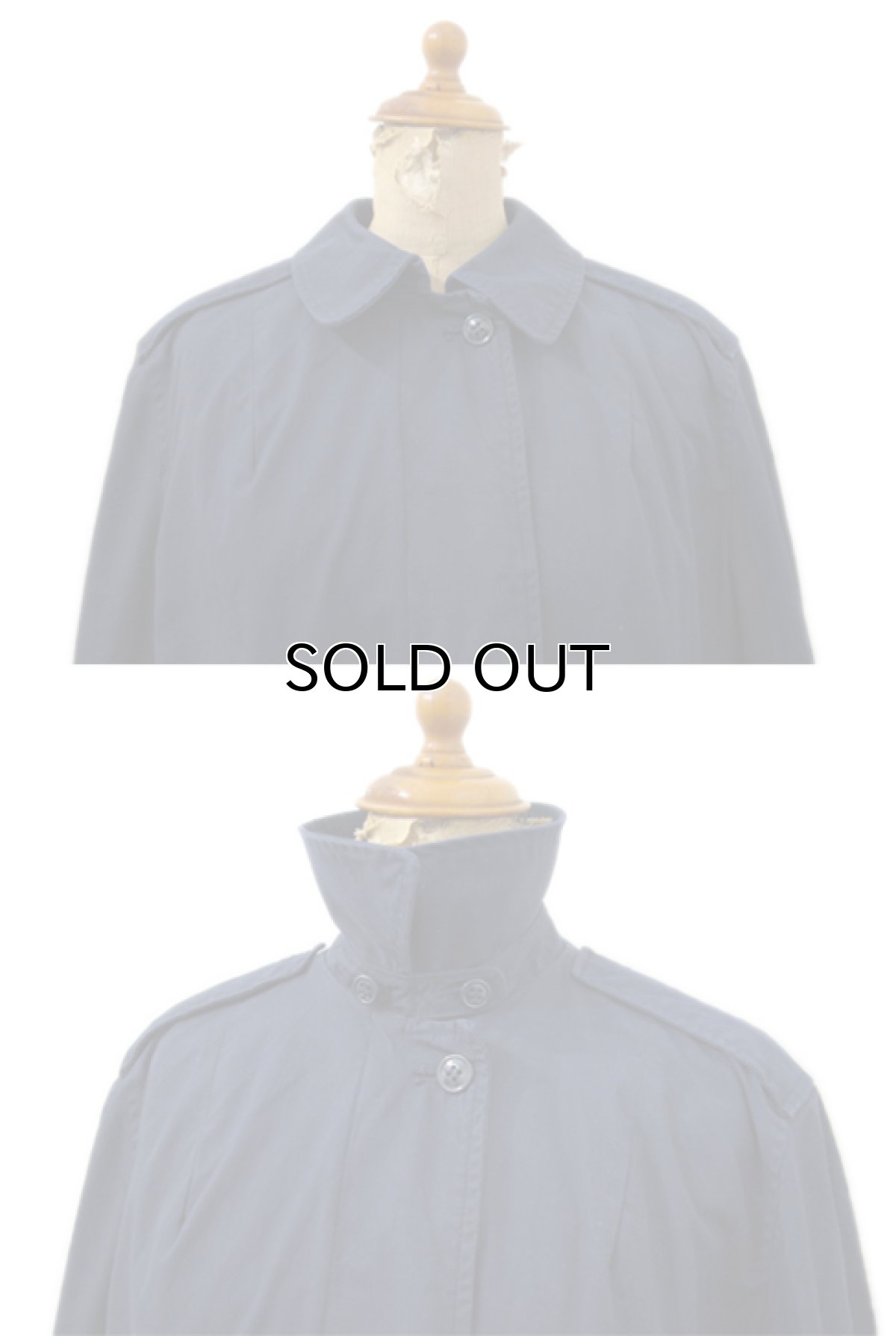 画像2: 1980's U.S.Military Soutien Collar Single Coat　Navy　size S (表記 12R) (2)