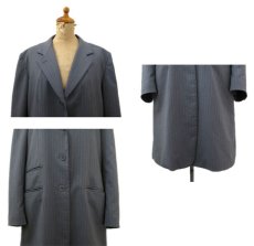 画像2: DKNY -Danna Karan New York- Harf Length Coat　Grey Stripe　size M (表記 12) (2)
