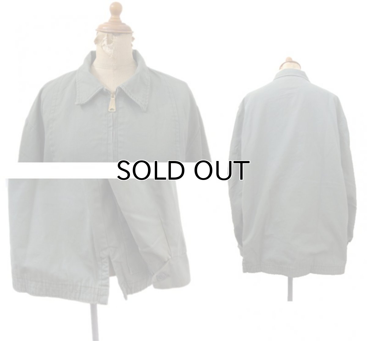 画像2: 1960's "Onyx Stripe by GOTHAM" Zip Up Cotton Jacket　OLIVE　size M - L (表記 不明) (2)