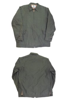 画像4: 1960's "Onyx Stripe by GOTHAM" Zip Up Cotton Jacket　OLIVE　size M - L (表記 不明) (4)