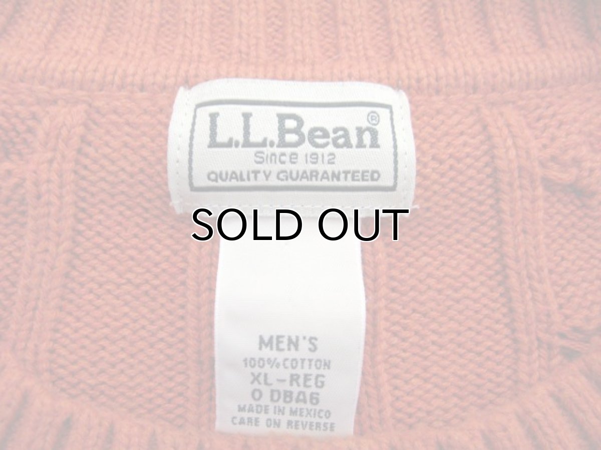 画像2: "L.L. Bean" Cotton Cable Sweater　Orange　size L-XL (表記 XL) (2)