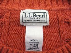 画像2: "L.L. Bean" Cotton Cable Sweater　Orange　size L-XL (表記 XL) (2)