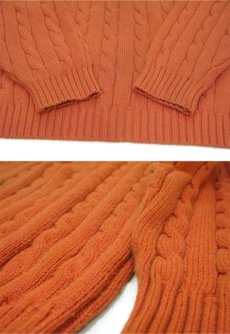 画像4: "L.L. Bean" Cotton Cable Sweater　Orange　size L-XL (表記 XL) (4)