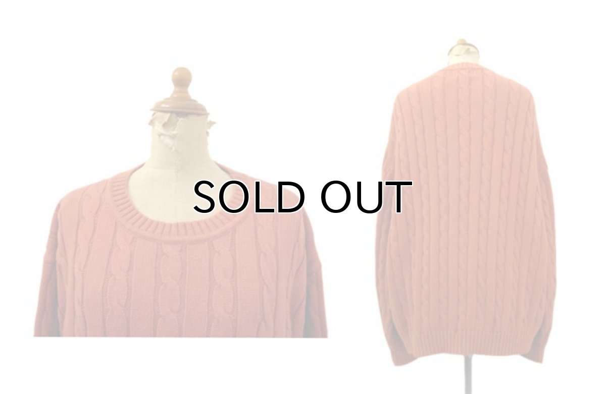 画像3: "L.L. Bean" Cotton Cable Sweater　Orange　size L-XL (表記 XL) (3)