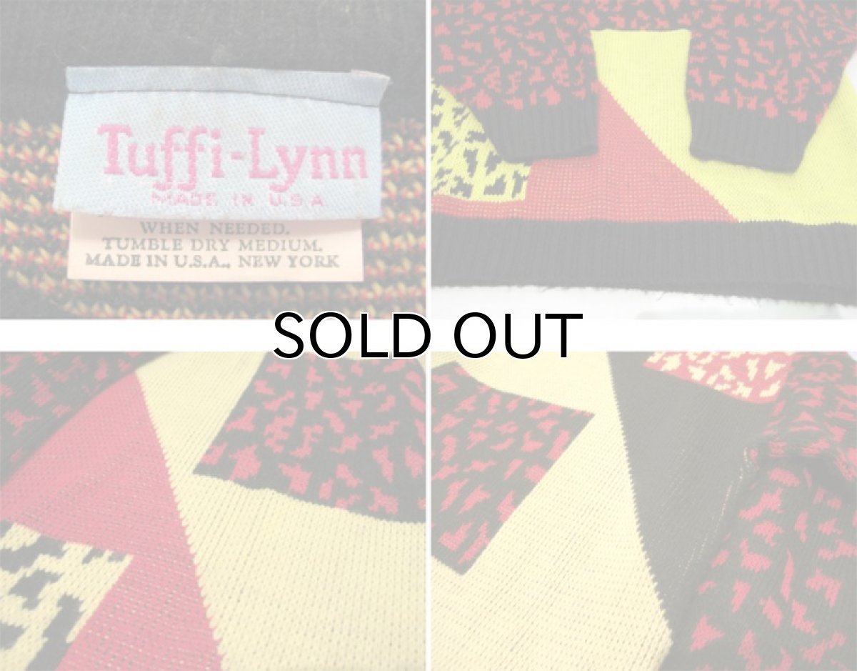 画像4: 1990's Tuffi-Lynn Design Acrylic Knit -made in U.S.A- Yellow / Red / Black size L (表記 不明) (4)