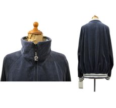 画像2: 1980's Pierre Cardin Velour Zip Up Jacket　Charcoal Grey　size L (表記 L) (2)