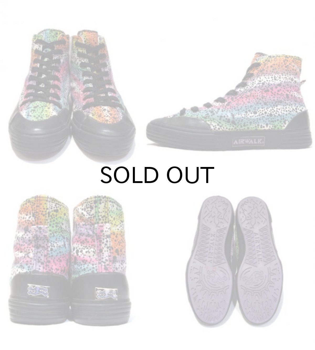 画像2: 1980's AIRWALK "HUBBUB" Hi-Cut Sneaker -made in KOREA- Multi Color size 7.5 (25.5 cm) (2)