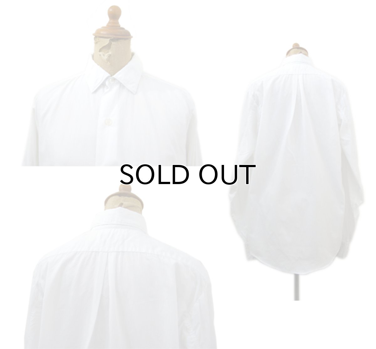 画像2: 1960's "Hampton Industries" L/S Broad Shirts White size S (表記 14) (2)