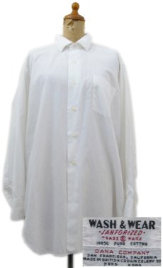 画像1: 1960's~ "Dana Company" L/S Cotton Shirts　White　size M - L (表記 15 1/2) (1)