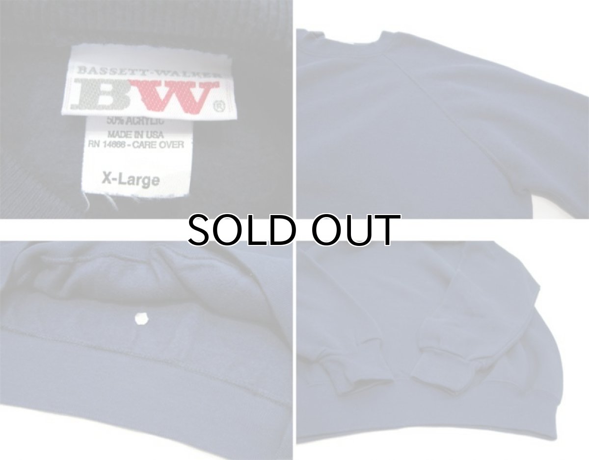画像4: 1980's~ "Bassett Walker" Crew Neck Sweat Shirts -made in USA- NAVY size M (表記 XL) (4)