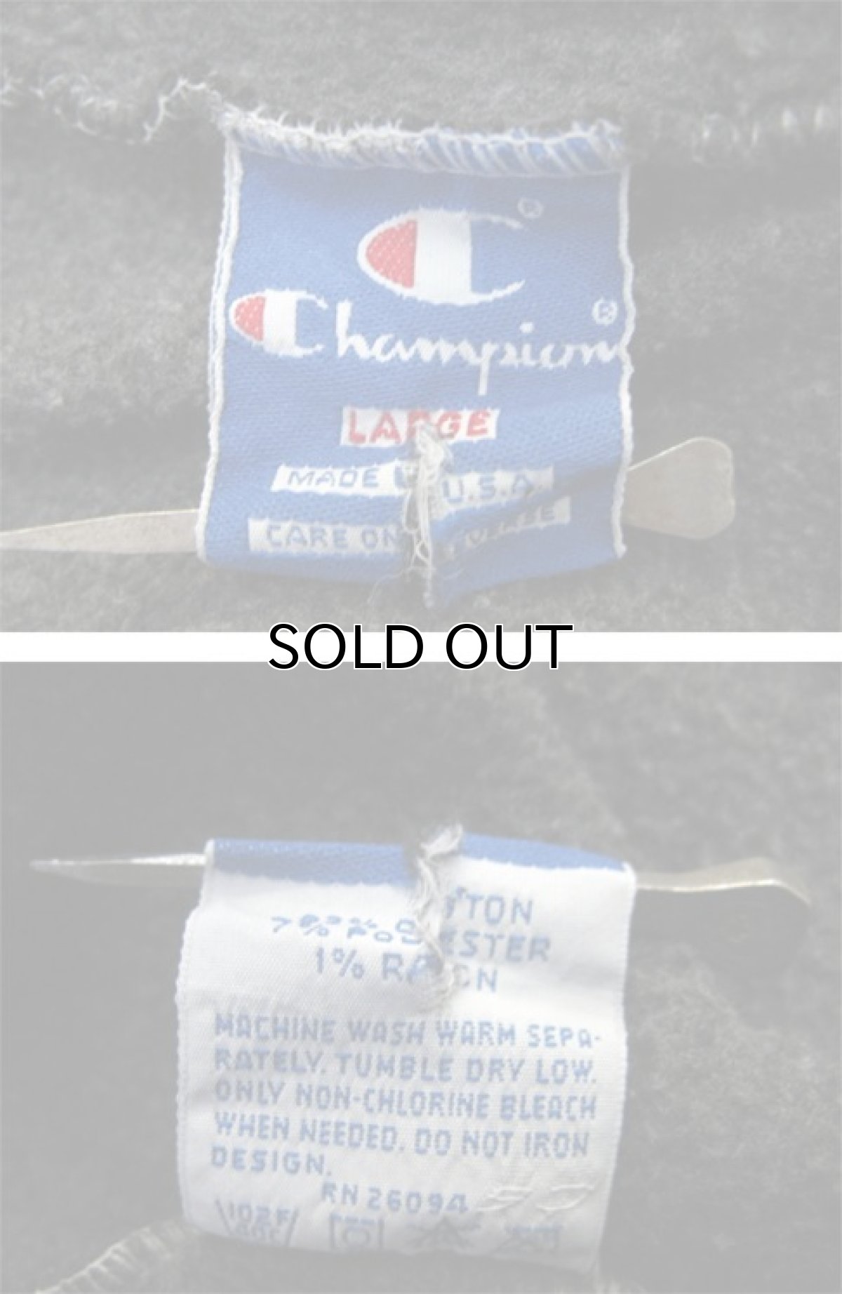 画像4: 1990's~ "Champion" Sweat Pants -made in U.S.A-　Over-Dye Black　size L (表記 L) (4)