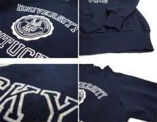 画像3: 1980's Velva Sheen "UNIVERSITY KENTUCKY"  Flocky Print Sweat Shirts -made in USA-　NAVY　size S (表記 M) (3)