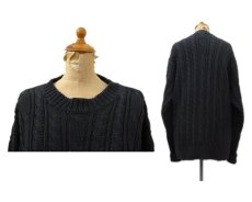 画像2: 1990's OLD "GAP" Crew Neck Cable Sweater　Black　size M (表記 M) (2)