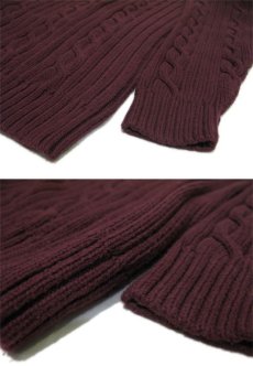 画像4: "DOCKERS-Levi's" Crew Neck Cable Cotton Knit　Burgundy　size M - L (表記 L) (4)