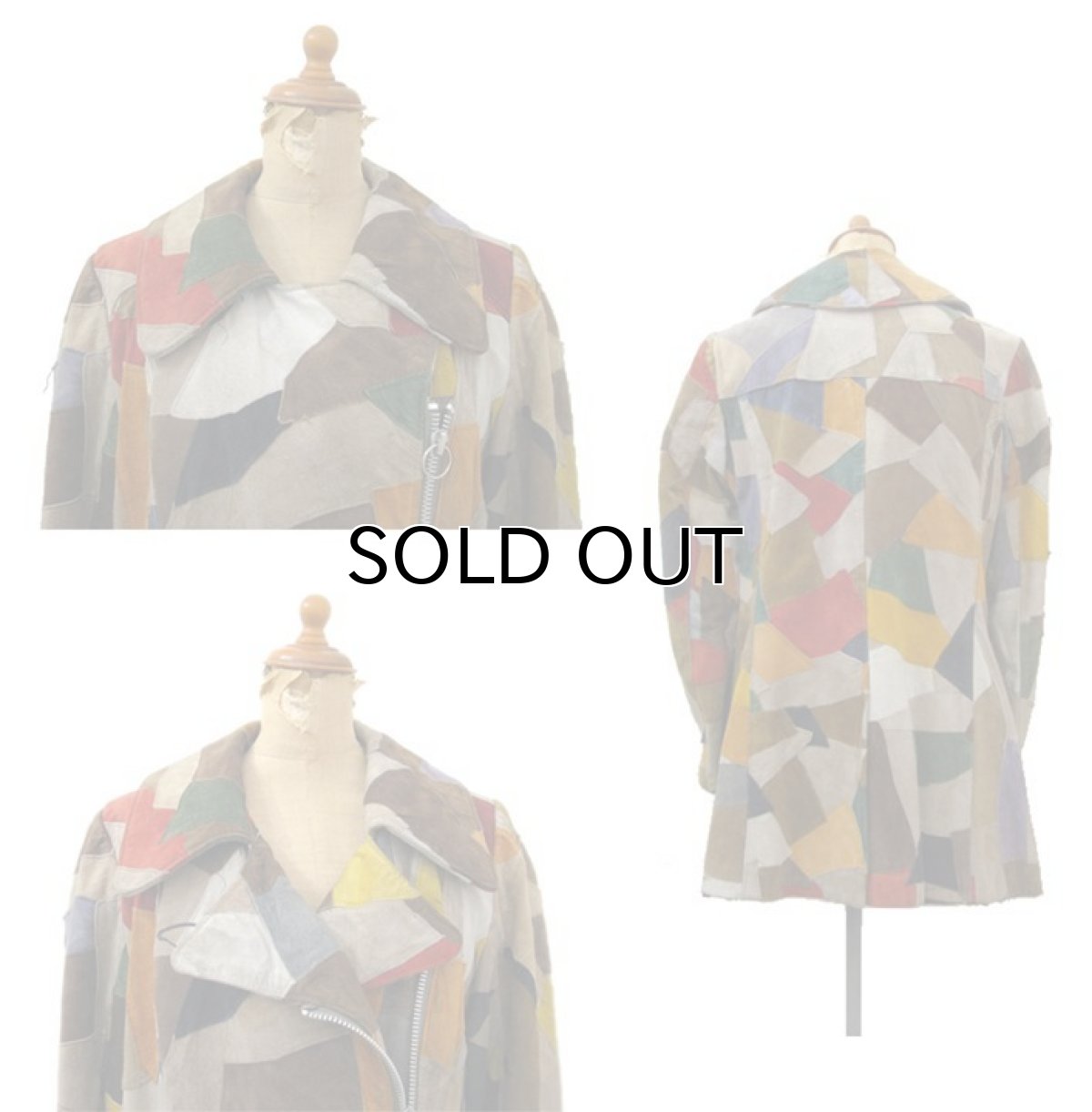 画像2: 1980's Patch Work Suede Riders Jacket　Multi Color　size (表記 不明) (2)