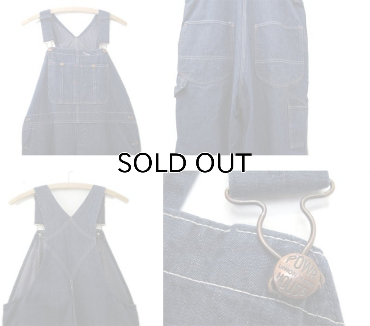 画像3: 1960's "POWER HOUSE" Worker Overall　Blue Denim　size M - L (表記 不明) (3)