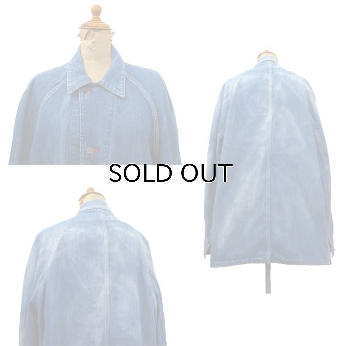 画像3: 1950's COWDEN Raglan Sleeve Denim Worker Coverall　Indigo Blue　size L (表記 不明) (3)