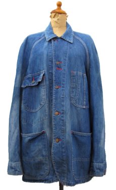 画像1: 1950's COWDEN Raglan Sleeve Denim Worker Coverall　Indigo Blue　size L (表記 不明) (1)