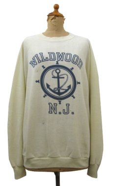 画像1: 1980's Sportswear Crew Neck Sweat Shirts "WILDWOOD" -made in USA-　Cream Yellow　size M - L (表記 XL 48) (1)