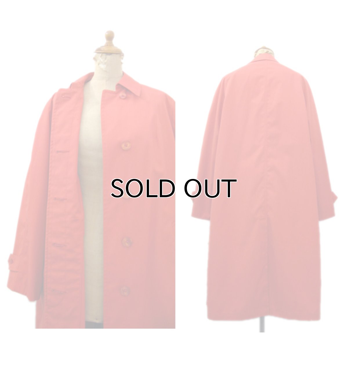 画像2: 1970's~ "London Fog" Soutien Collar Coat Dead Stock　Scarlet　size S (表記 10 Regular) (2)