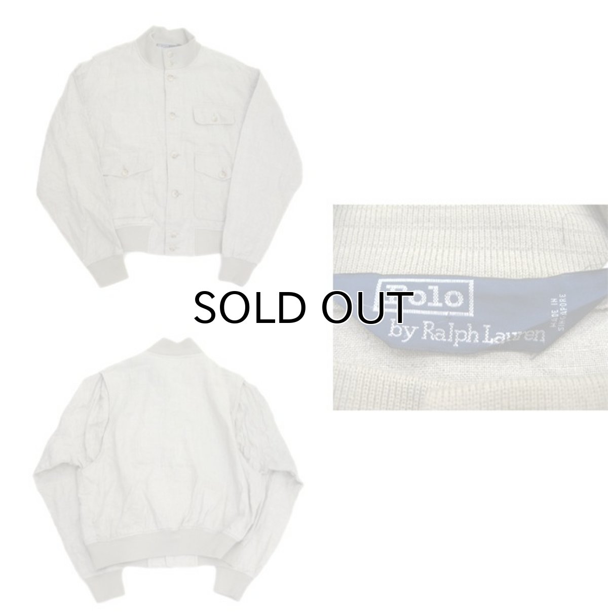 画像2: "Polo by Ralph Lauren" A-1 Style Linen Jacket BEIGE size M (表記 S) (2)