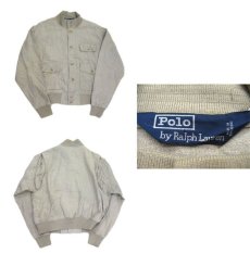 画像2: "Polo by Ralph Lauren" A-1 Style Linen Jacket　BEIGE　size M (表記 S) (2)