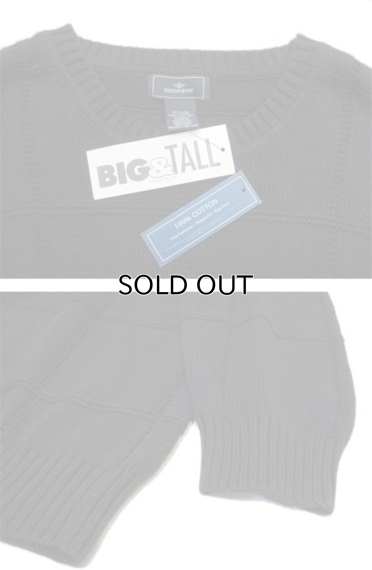 画像4: "DOCKERS" Crew Neck Cotton knit Dead Stock BLACK size XL (表記 XL) (4)