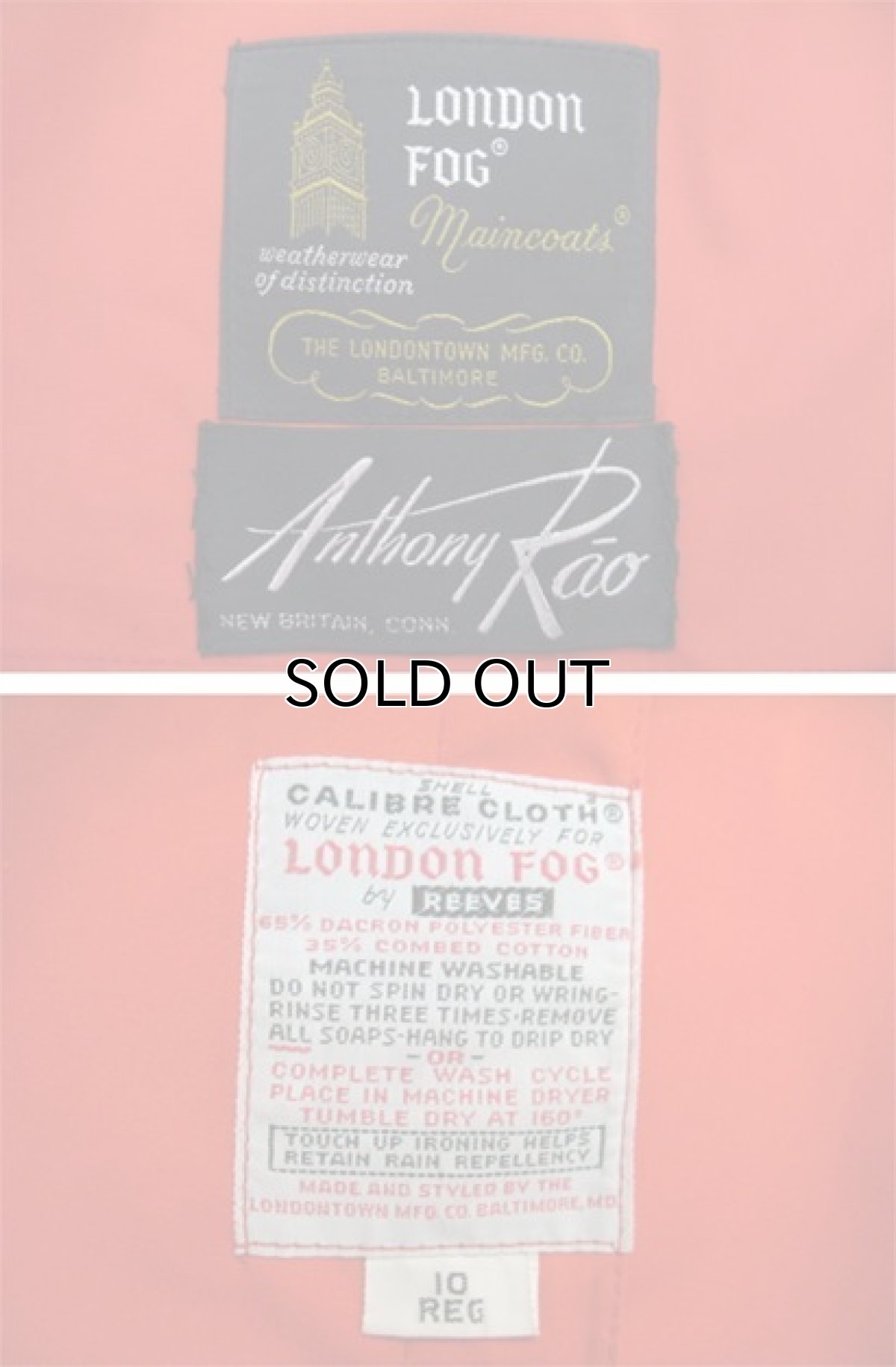 画像4: 1970's~ "London Fog" Soutien Collar Coat Dead Stock　Scarlet　size S (表記 10 Regular) (4)