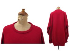 画像2: 1980's~ "Pringle" Lambswool Crew Neck Sweater -made in SCOTLAND-　RED　size XL (表記 不明) (2)