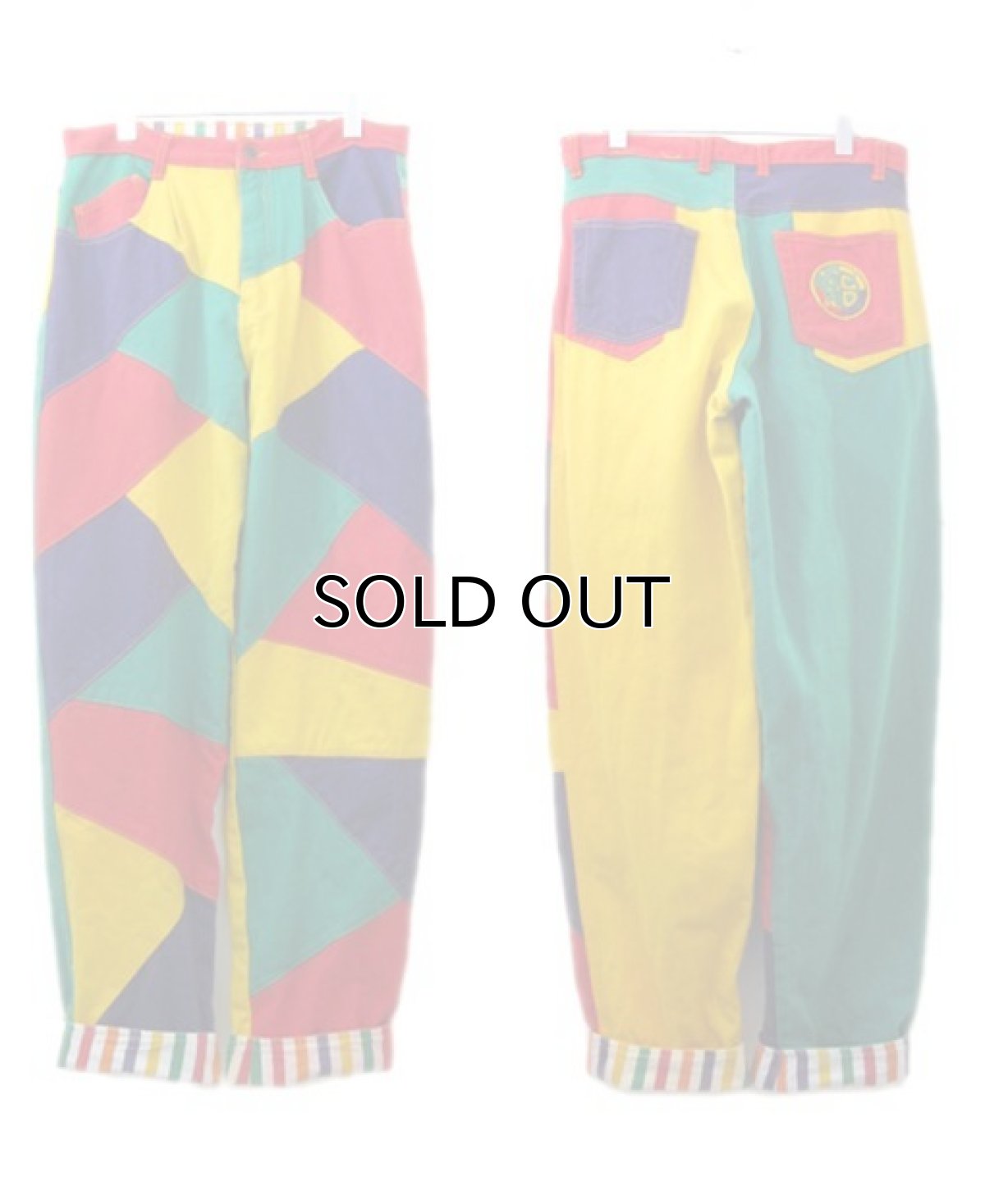 画像2: 1980's "PACO" Crazy Pattern Tapered Denim Pants　Multi Color　size w 32 inch (表記 33) (2)