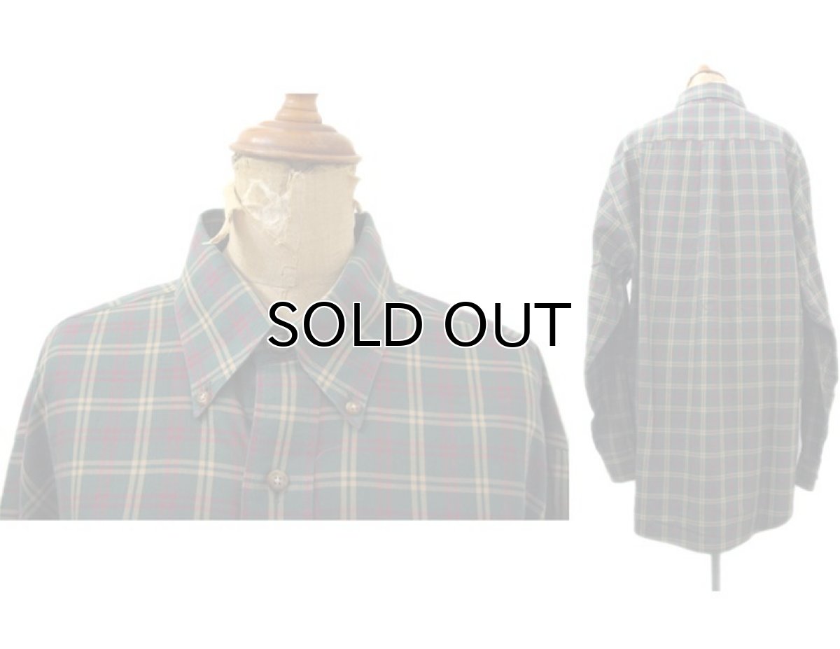 画像2: "Brooks Brothers" B/D Check Shirts GREEN size L (表記 L) (2)