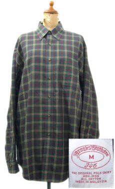 画像1: "Brooks Brothers" B/D Check Shirts　GREEN　size L (表記 L) (1)