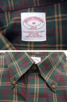 画像4: "Brooks Brothers" B/D Check Shirts　GREEN　size L (表記 L) (4)