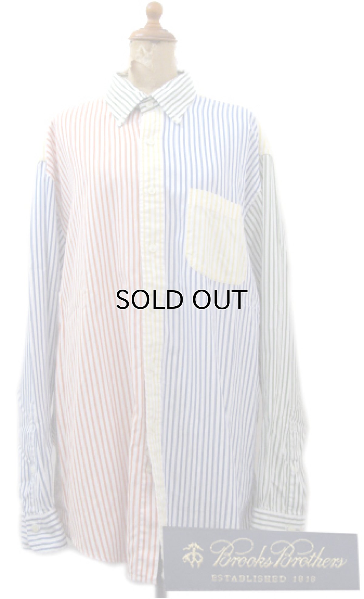画像1: "Brooks Brothers" B/D Oxford Stripe Shirts　Multi Color　size XL (表記 L) (1)
