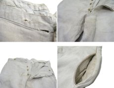 画像4: Early1900's French Herringbone Linen Trousers　Natural　size w ~34 inch (4)