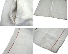 画像6: Early1900's French Herringbone Linen Trousers　Natural　size w ~34 inch (6)