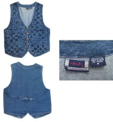 画像3: 1990's "A.J" Design Denim Vest　Blue Denim　size S - M (表記 M) (3)