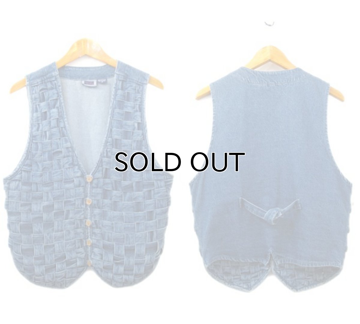 画像2: 1990's "A.J" Design Denim Vest　Blue Denim　size S - M (表記 M) (2)
